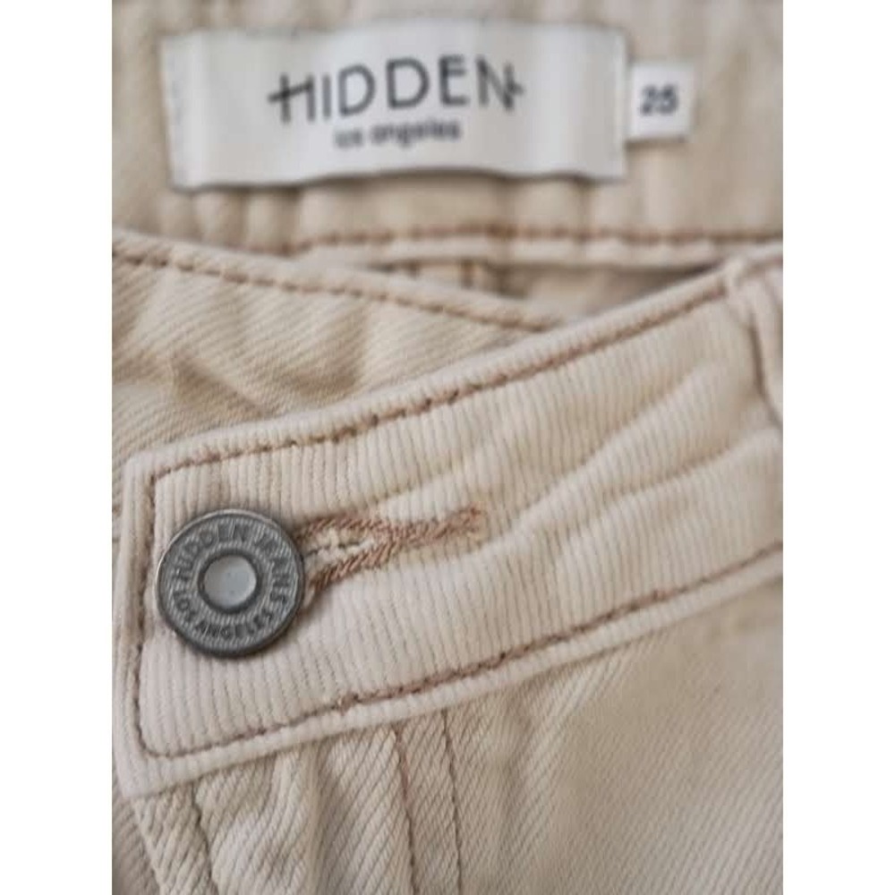 Hidden Jeans Khaki Cargo Pants Straight Leg Tan Utility Y2K Minimalist Size 25 - Picture 8 of 13